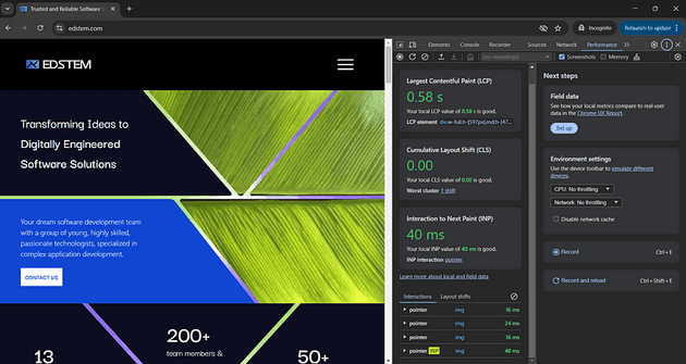 Performance Tab Edstem Example